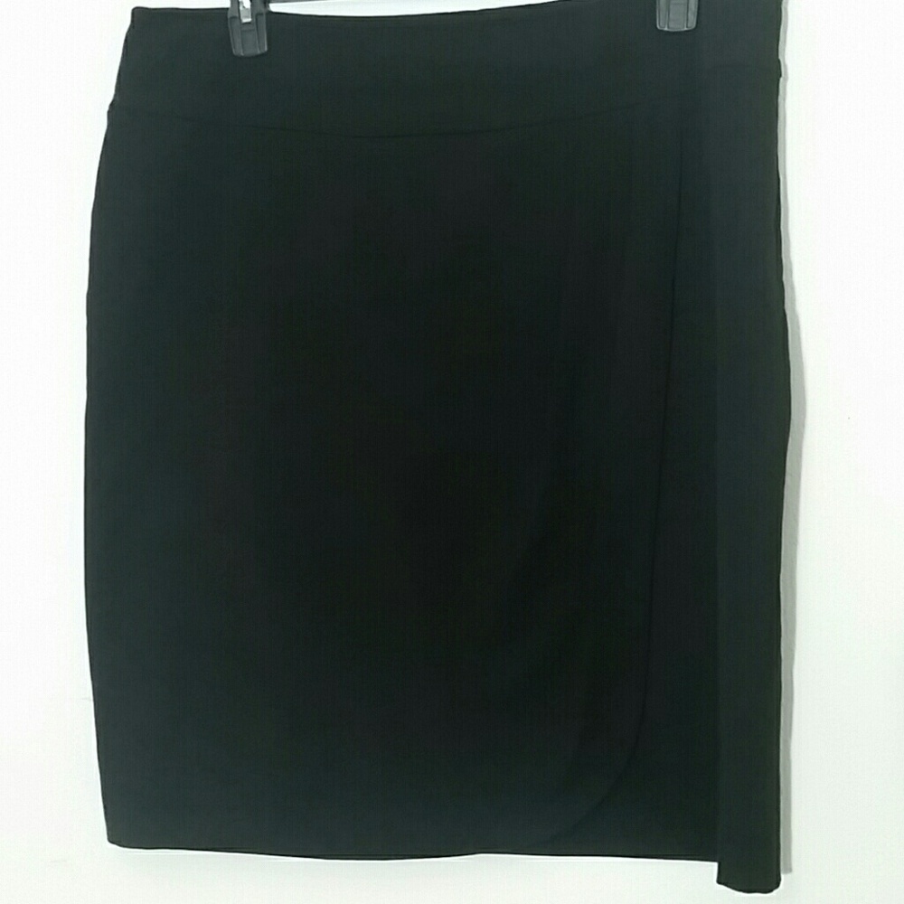 Skirt black lined straight pencil dressy lined zip